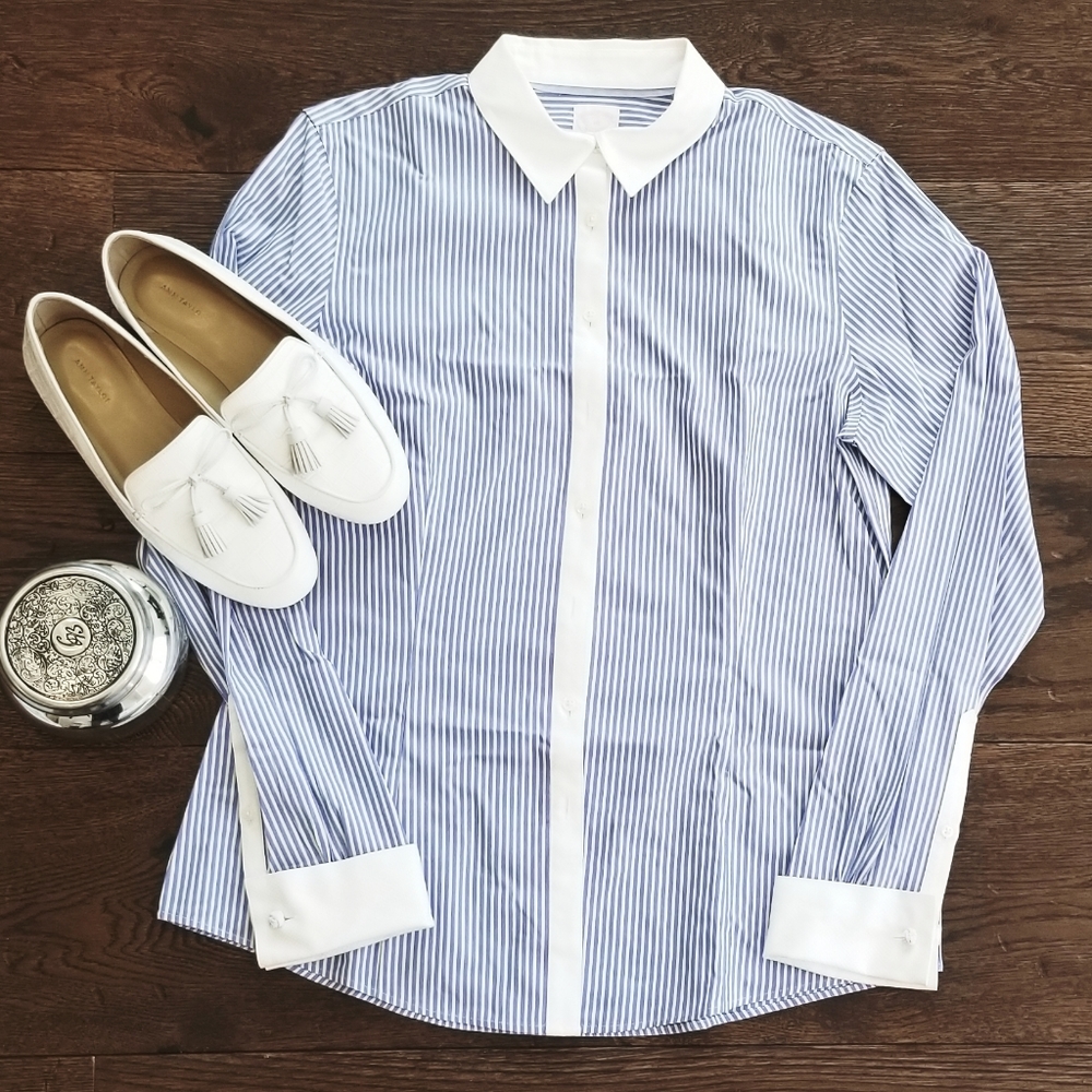 NWOT Nautical Blue & White Stripe Shirt